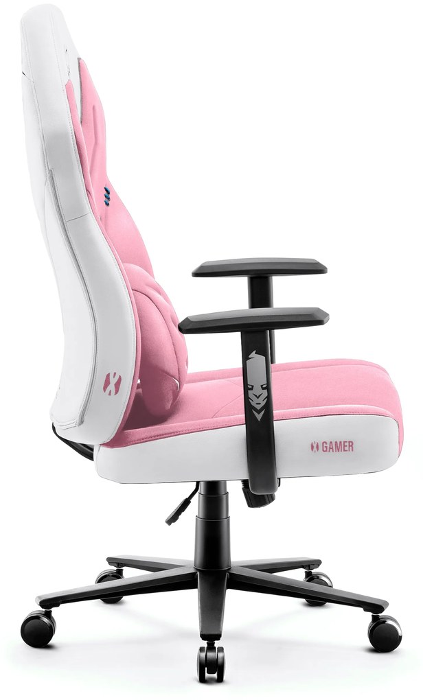 Scaun gaming din material Diablo X-Gamer: Marshmallow Pink