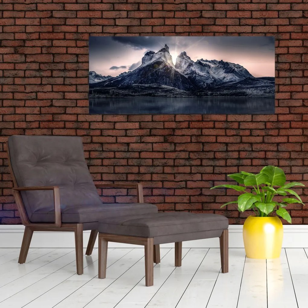Tablou lacul cu munte (120x50 cm)