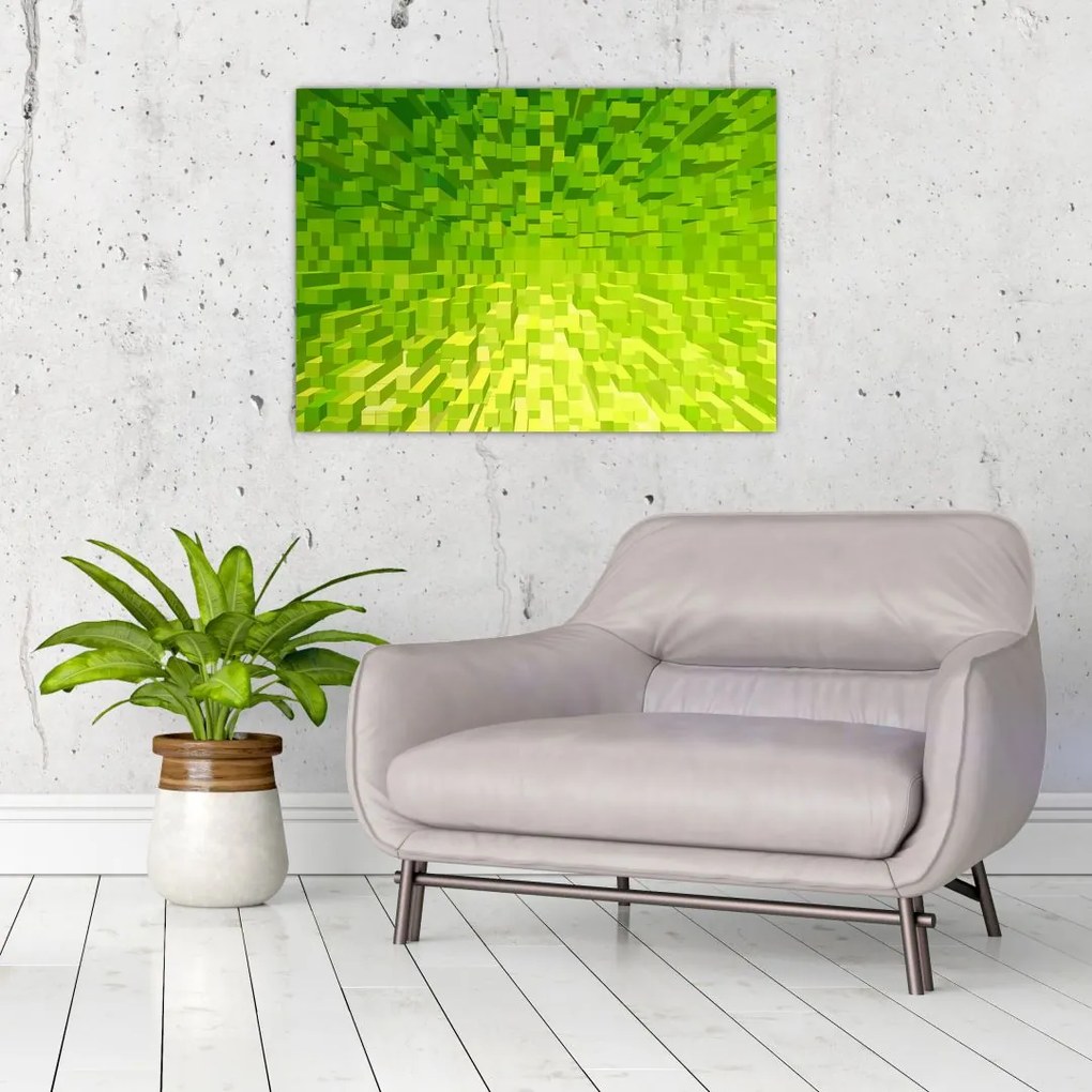 Tabloul cuburilor galbenverzui (70x50 cm)