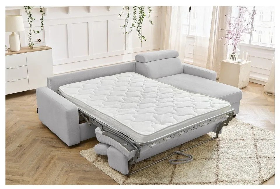 Colțar gri deschis extensibil (cu colț variabil) Monaco – Bobochic Paris