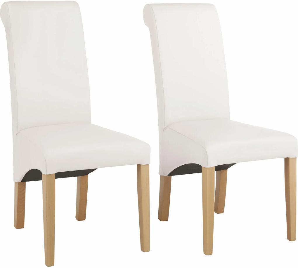 Set 2 scaune Rito piele naturala albe