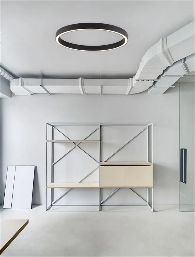 Lustra/Plafoniera LED design slim circular STING Black 100cm