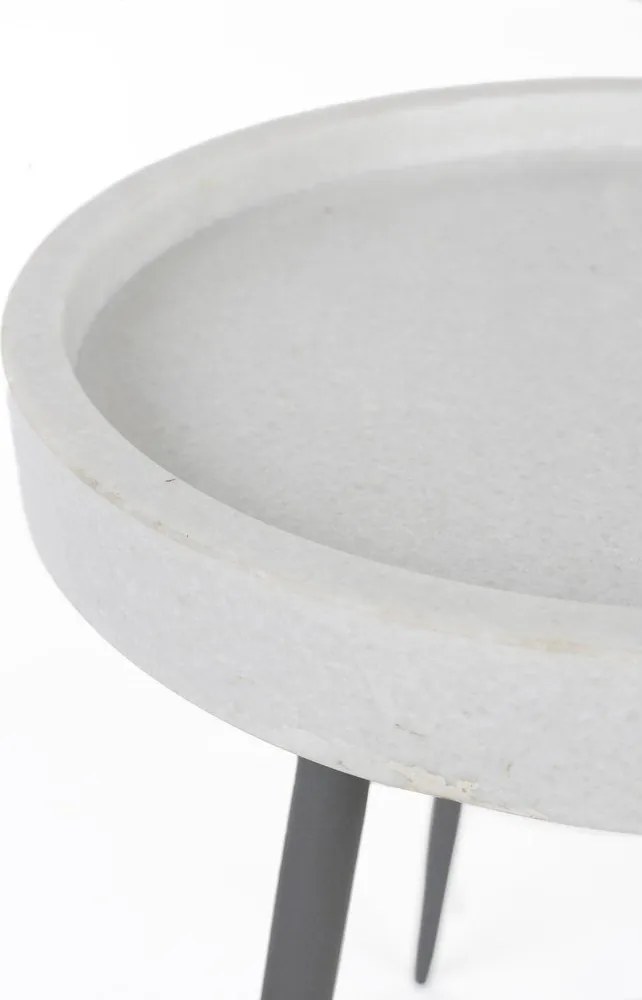 Măsuță auxiliară rotundă cu blat din marmură ø 33 cm Karrara – White Label