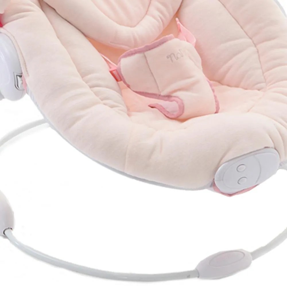 Balansoar si scaun pentru bebelusi si copii cu sunete si vibratii 0 - 9 kg Nanan Puccio roz 12065R