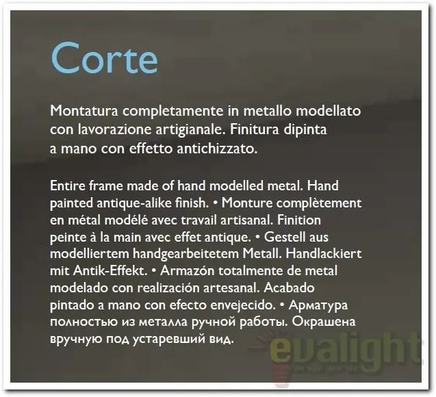 Candelabru clasic modelat si pictat manual disponibil in finisaj alb antichizat CORTE SP8 005898