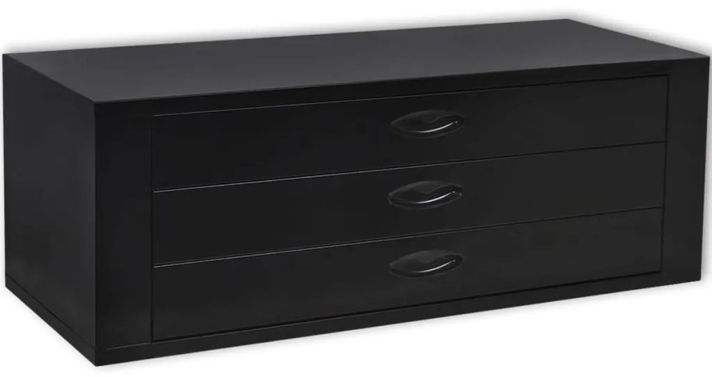 vidaXL Scrin metalic cu 3 sertare pentru unelte, negru