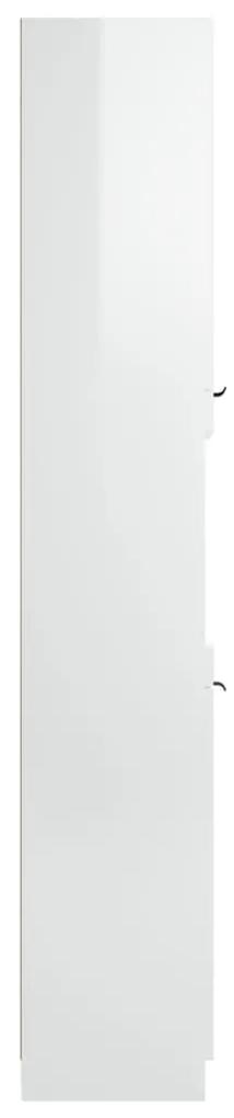 Dulap de baie, alb extralucios, 32x34x188,5 cm, lemn compozit Alb foarte lucios, 1