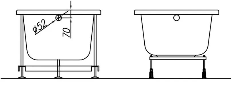 Cada baie incastrata dreptunghiulara 170 x 75 cm KolpaSan, Evelin 1700x750 mm