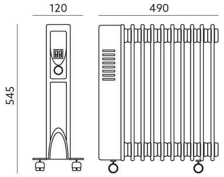 Radiator cu ulei YUGO 11 aripi 1000/1500/2500W/230V