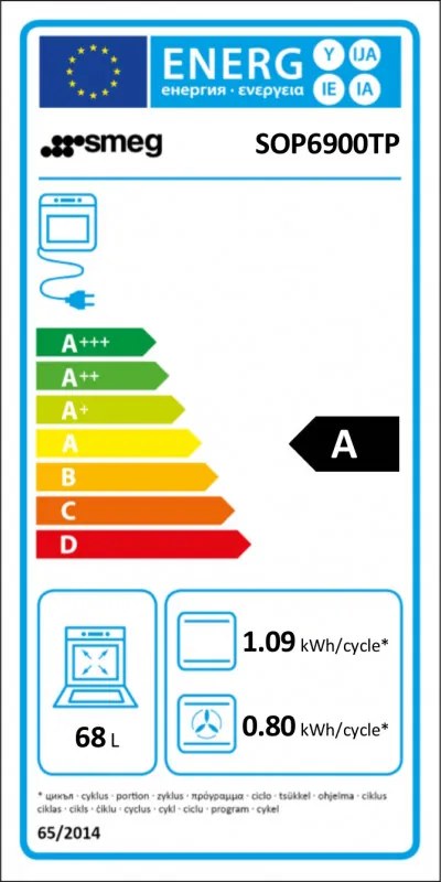 Cuptor incorporabil Smeg SOP6900TP, 3000 W, 68 l, Clasa A, 9 functii si 5 niveluri de gatit, Autocuratare, Timer, 30–280°C, Crem
