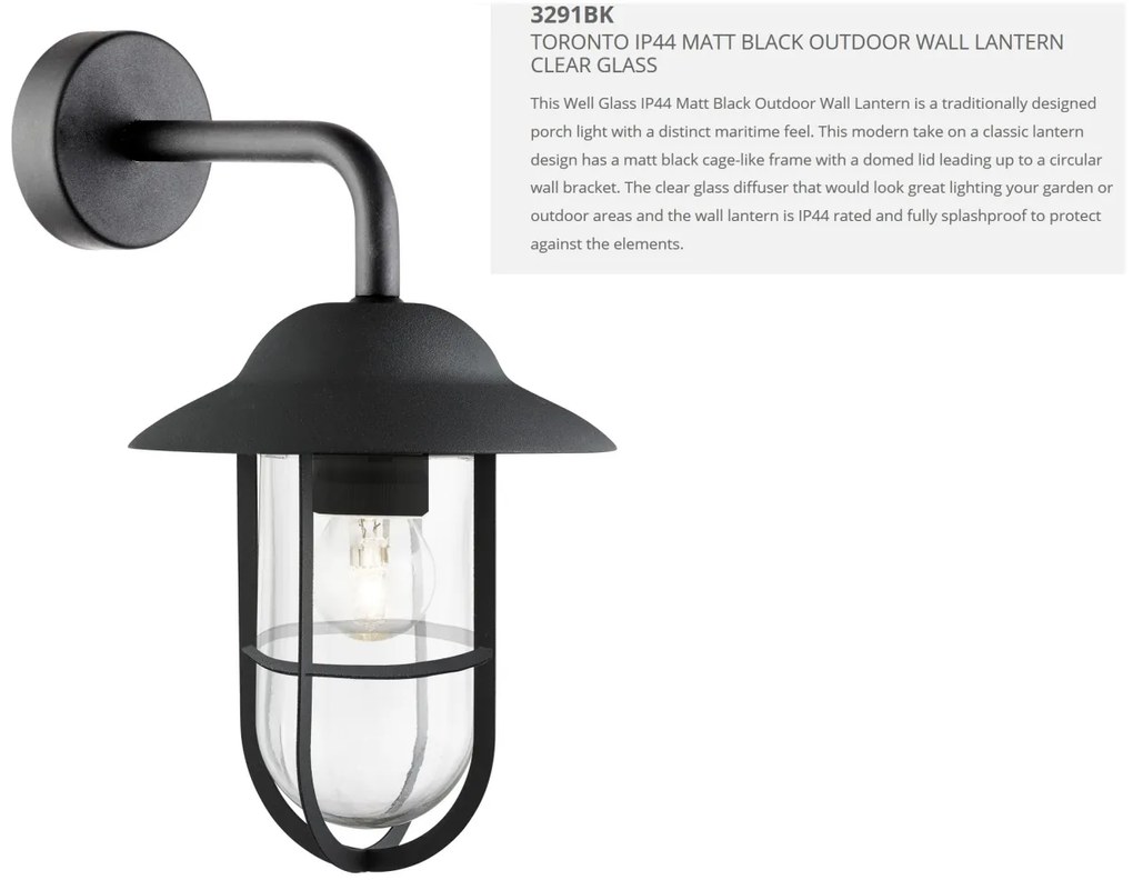Aplica de exterior stil traditional IP44 Toronto 3291BK SRT
