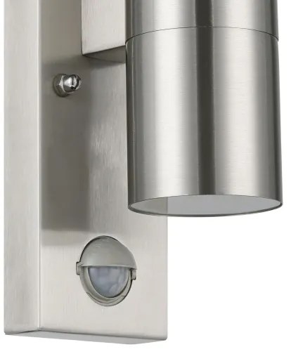 Aplică LED de exterior cu senzor Eglo 79594 ARAPONGAS 2xGU10/2,8W/230V IP44 crom