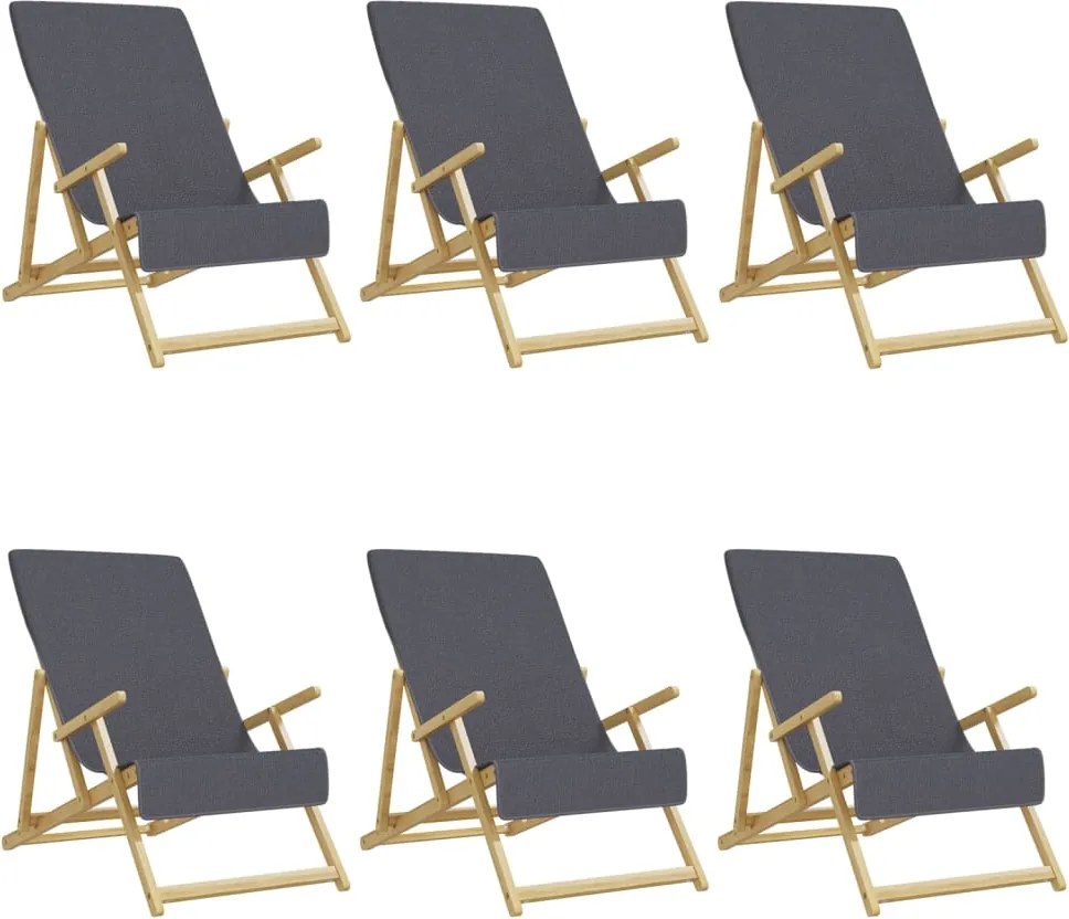 vidaXL Prosoape de plajă, 6 buc., antracit, 60x135 cm, textil 400 GSM