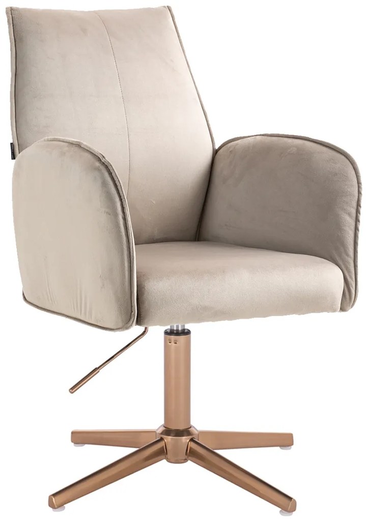 HR280CROSS Scaun Latte din Catifea cu Bază Aurie