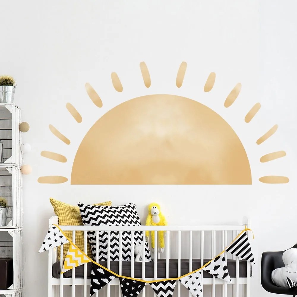 Autocolant de perete pentru copii 155x75 cm Watercolor Sun – Ambiance