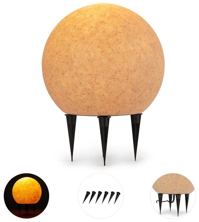 Sand Shine S lampă glob în aer liber Ø20cm gresie