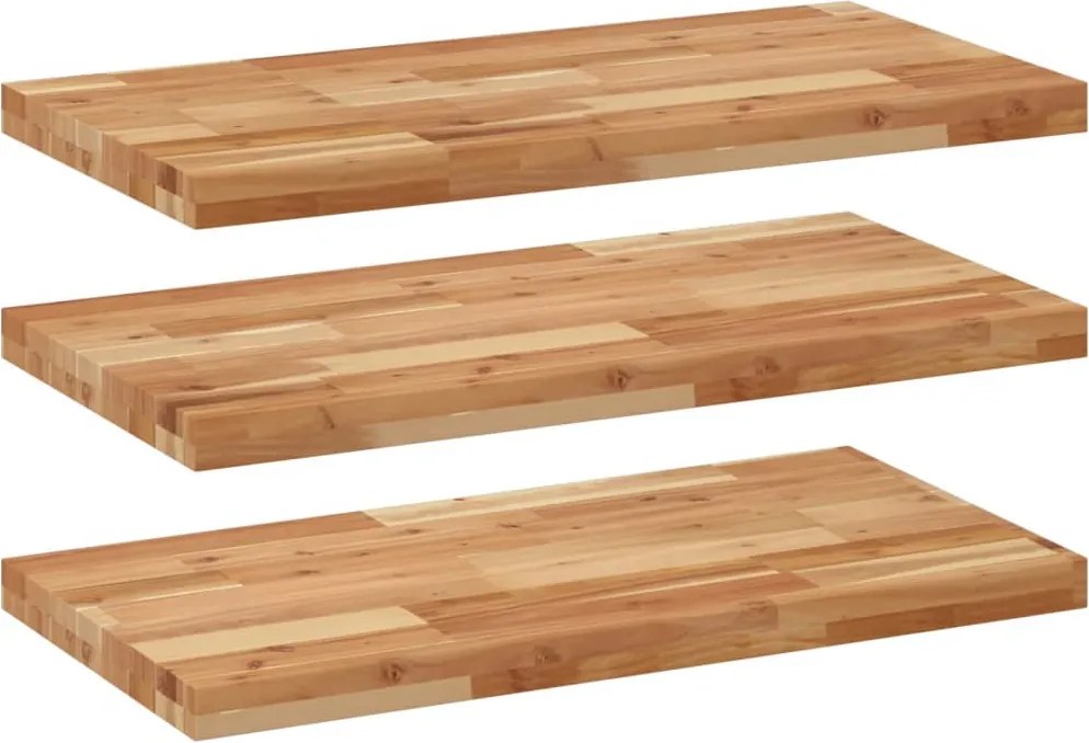 vidaXL Rafturi suspendate 3 buc. 80x40x2 cm lemn masiv acacia netratat