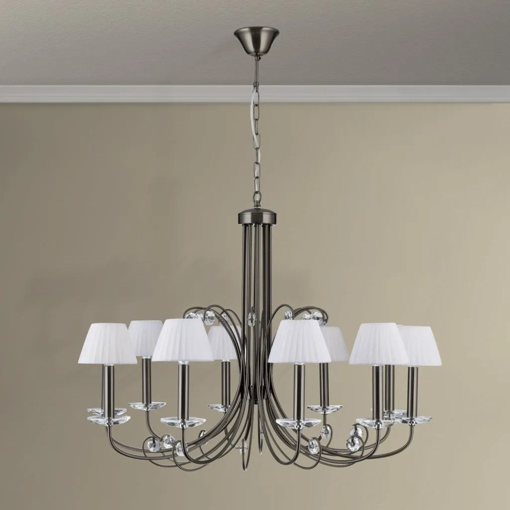 Candelabru stil clasic cu cristal K9 ARIANE 10L nickel inchis