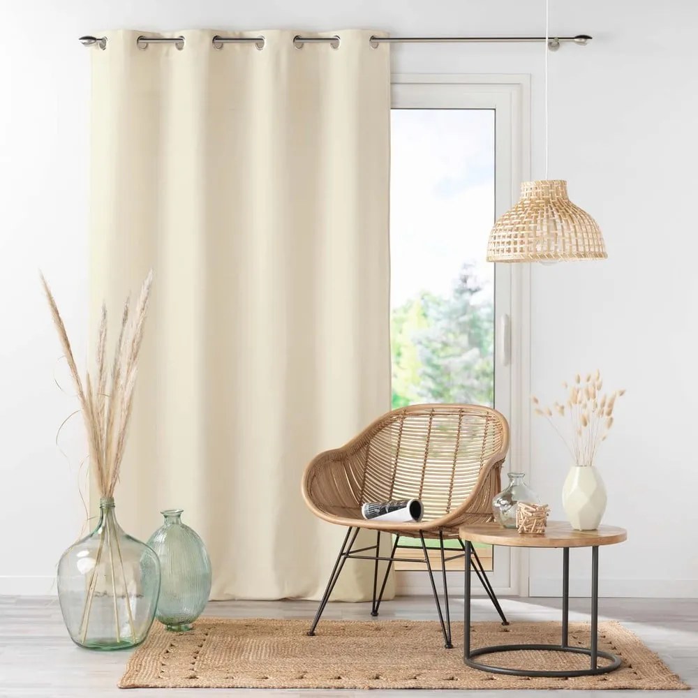 Draperie bej din microfibră 140x280 cm Absolu – douceur d'intérieur