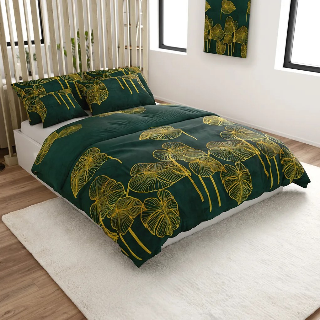 Lenjerie cocolino VENECIA verde Dimensiune lenjerie de pat: 70 x 90 cm | 140 x 200 cm