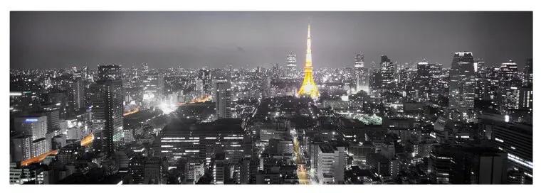 Tablou Tokyo, negru/gri, 50 x 150 cm