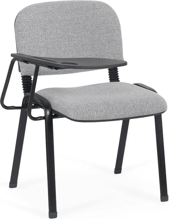 Scaun conferință gri HRC 606 cu măsuță rabatabilă și cadru metalic