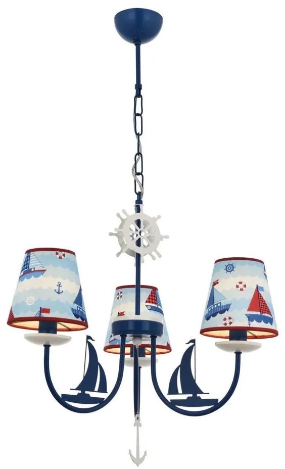 Lustră pentru copii BOAT 3xE14/40W/230V, albastru
