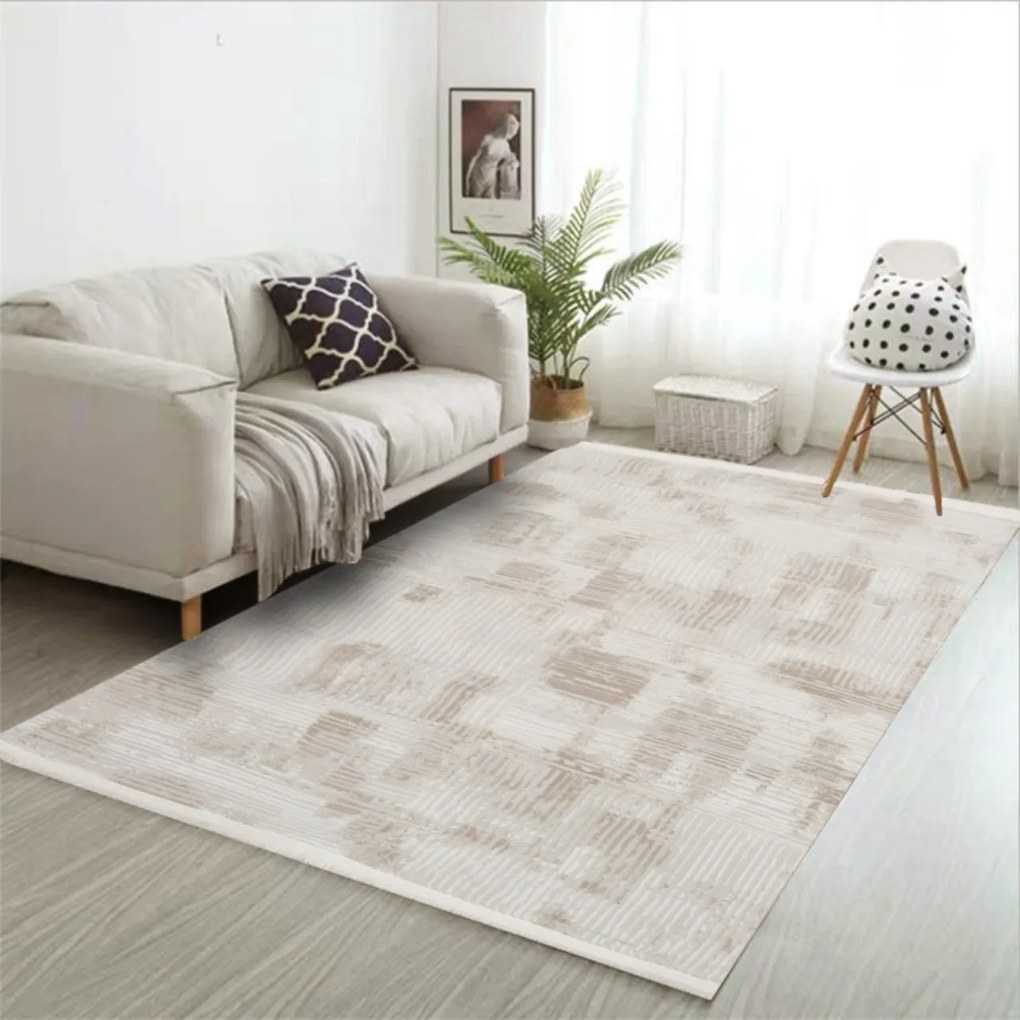 Covor Modern Living, Dormitor Dreptunghiular Porto 0572A Bej (Alege dimensiunea: 80 x 150)