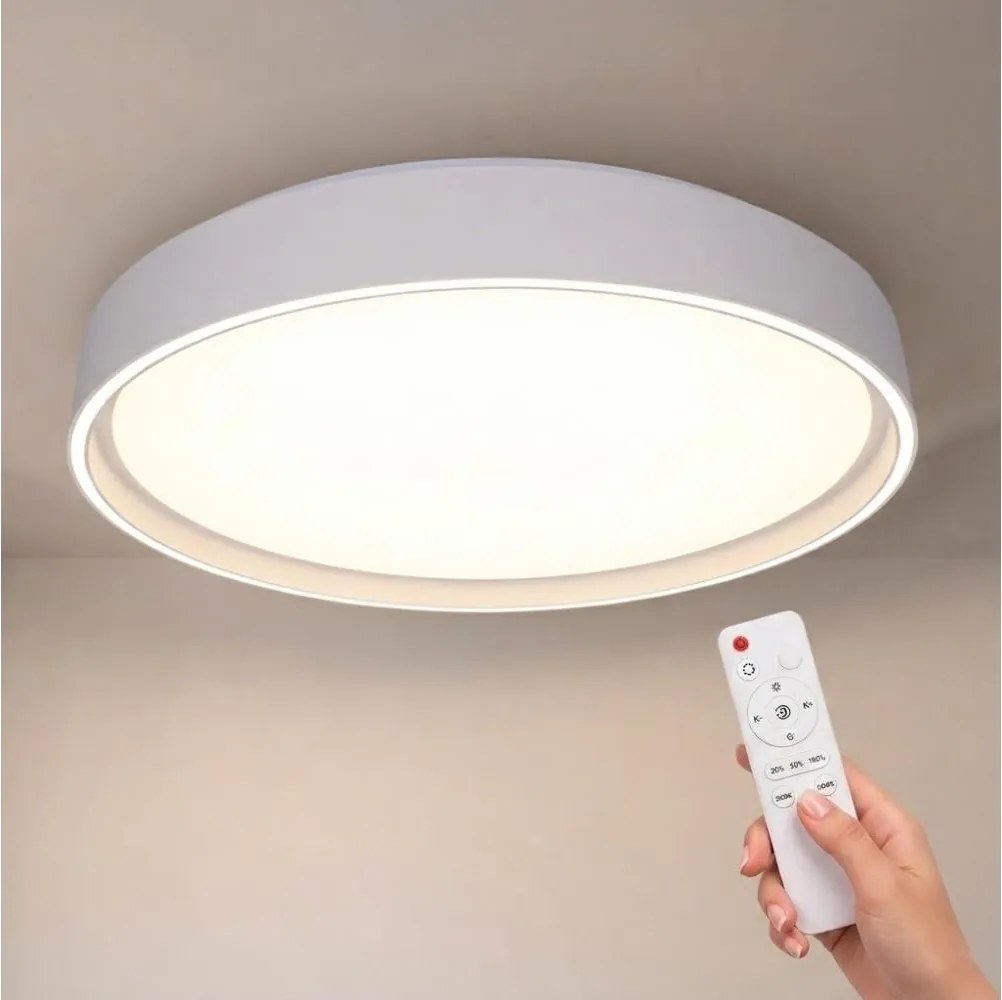 Brilagi-LED Corp de iluminat dimabil NANCI, LED 60W, 230V, 3000-6500K, Ø49 cm, alb + telecomandă