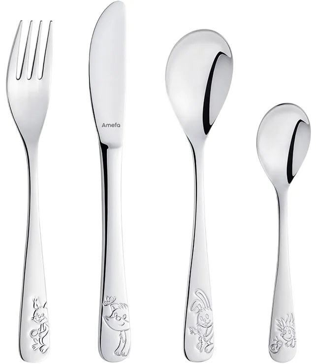 Amefa Set de 4 tacâmuri pentru copii Forest Friends