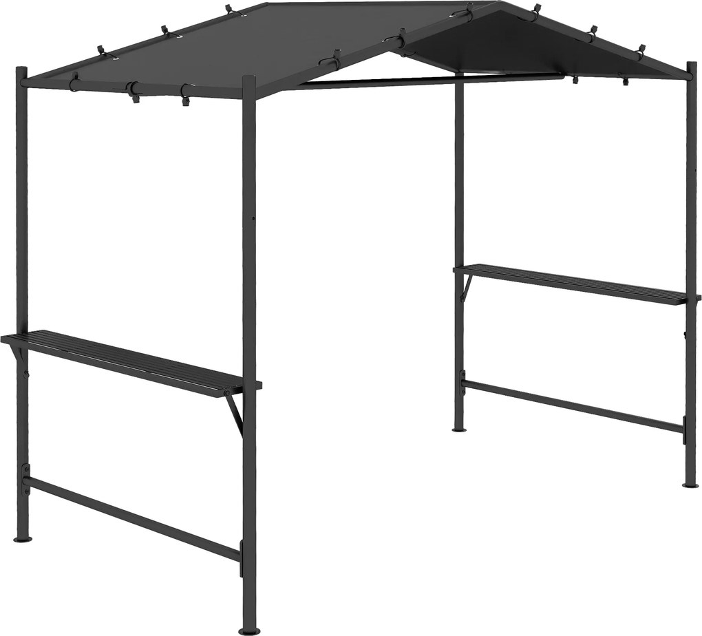 Outsunny Cort pentru grătar, acoperiș pentru grătar, rezistent la intemperii, inclus buzunare laterale, 277 x 149 x 230 cm, Gri închis | Aosom Romania