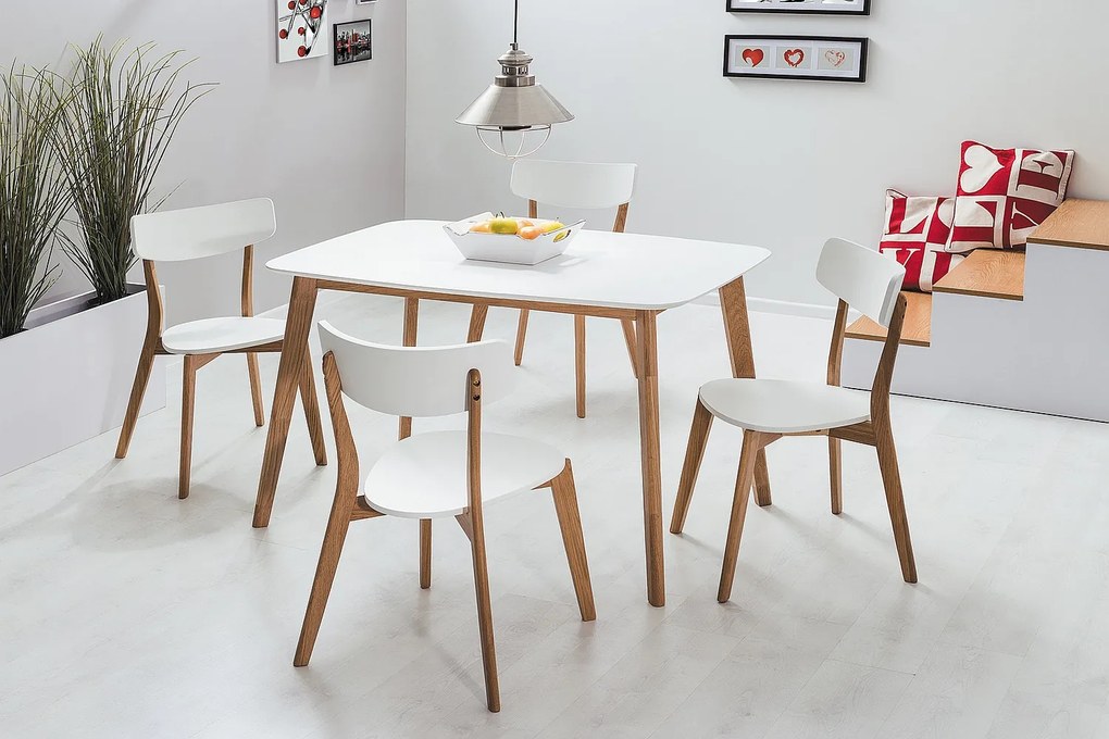 Scaun de sufragerie Perigo (stejar + alb). 761556