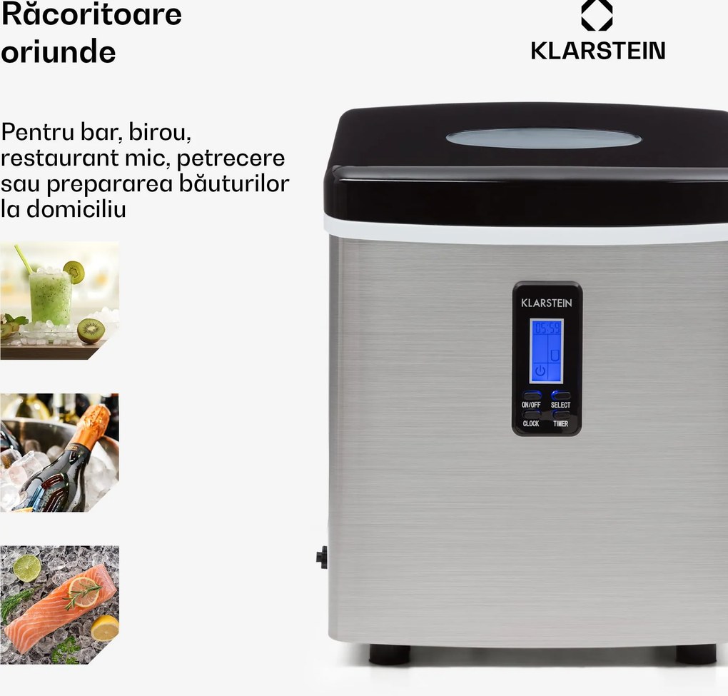 Klarstein Mr. Black-Frost mașină de gheață 150W neagră