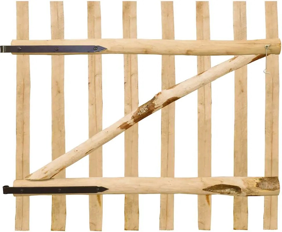 vidaXL Poartă simplă de gard, lemn de alun 100x90 cm