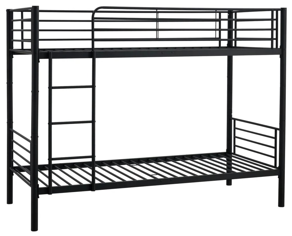 Pat supraetajat metalic Bunky negru - 90 x 200 cm