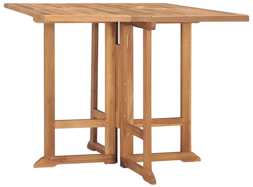 vidaXL Masă de grădină pliabilă, 90x90x75 cm, lemn masiv de tec