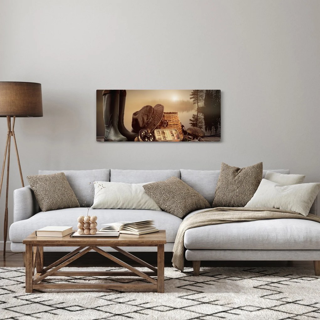Tablou - Natura moartă, pescuit (120x50 cm)