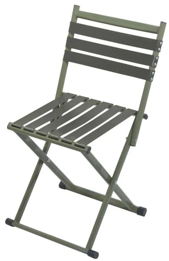 Scaun camping pliabil cu spătar, verde