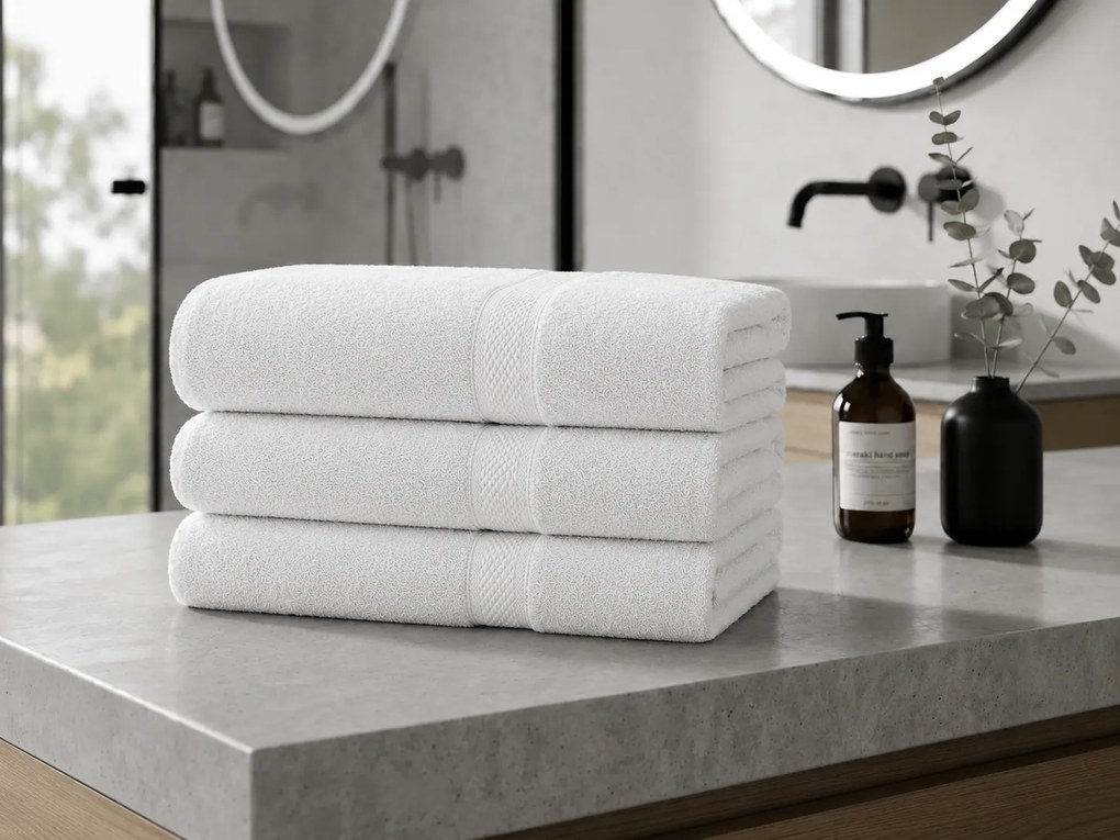 Prosop CLARYSSE ELEGANCE 60x110 cm alb, 100% bumbac