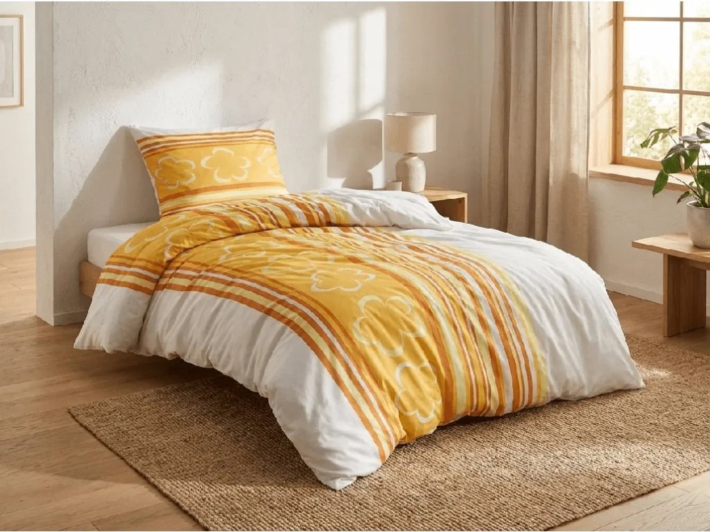 Lenjerie de pat din bumbac KELOPA portocaliu Dimensiune lenjerie de pat: 70 x 90 cm | 140 x 200 cm