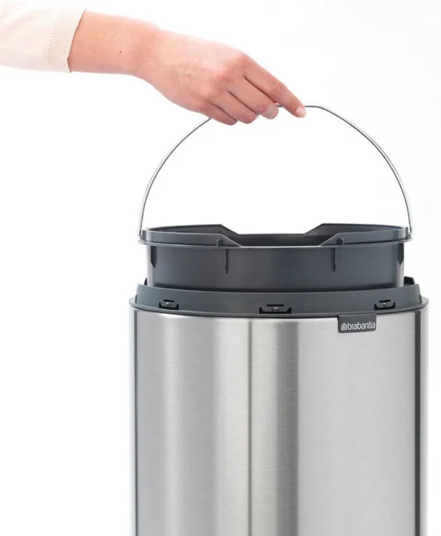 Brabantia Touch Bin New 650007, 30 L, închidere silențioasă și lină, gri