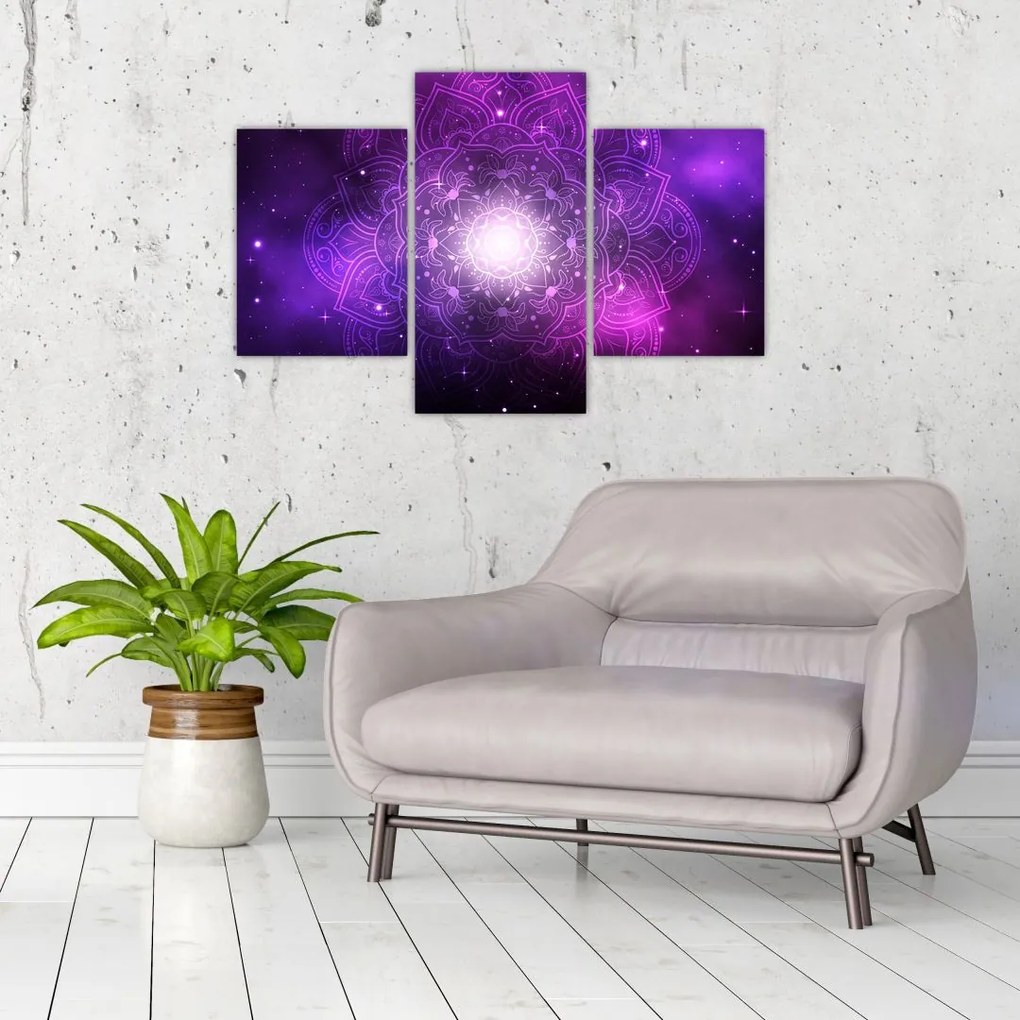 Tablou abstracției violete (90x60 cm)