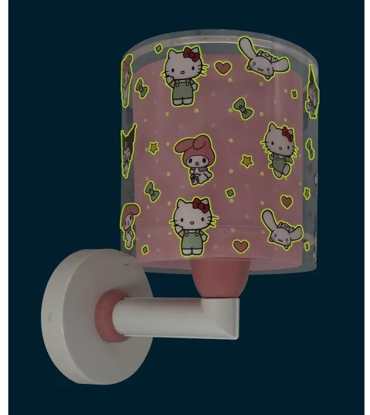 Dalber 41259 - Aplică de perete pentru copii HELLO KITTY & FRIENDS 1xE27/15W/230V, roz