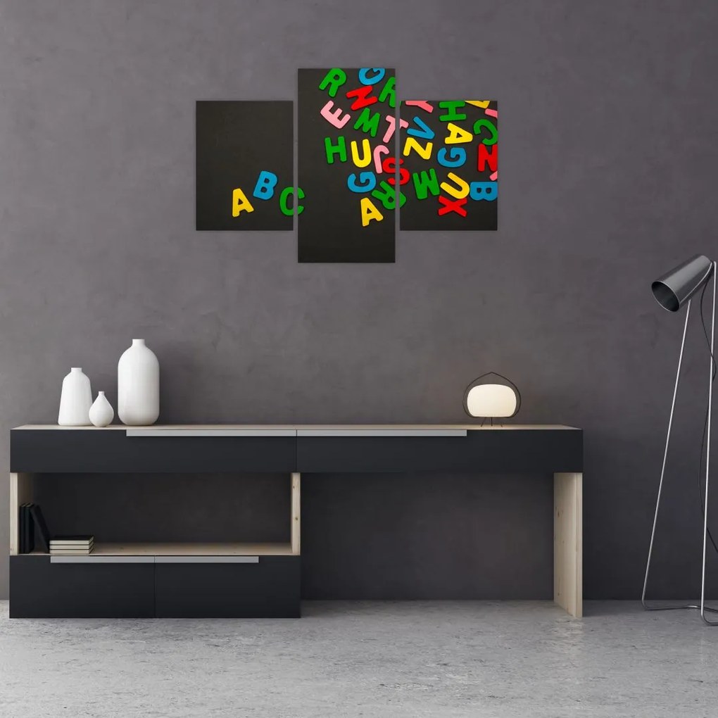 Tablou - litere colorate (90x60 cm)