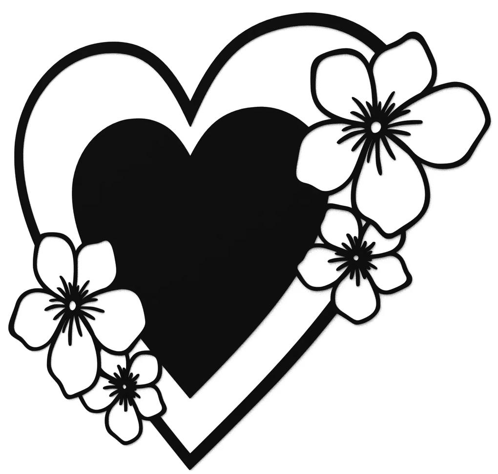 Decoratiune perete - Heart and flowers