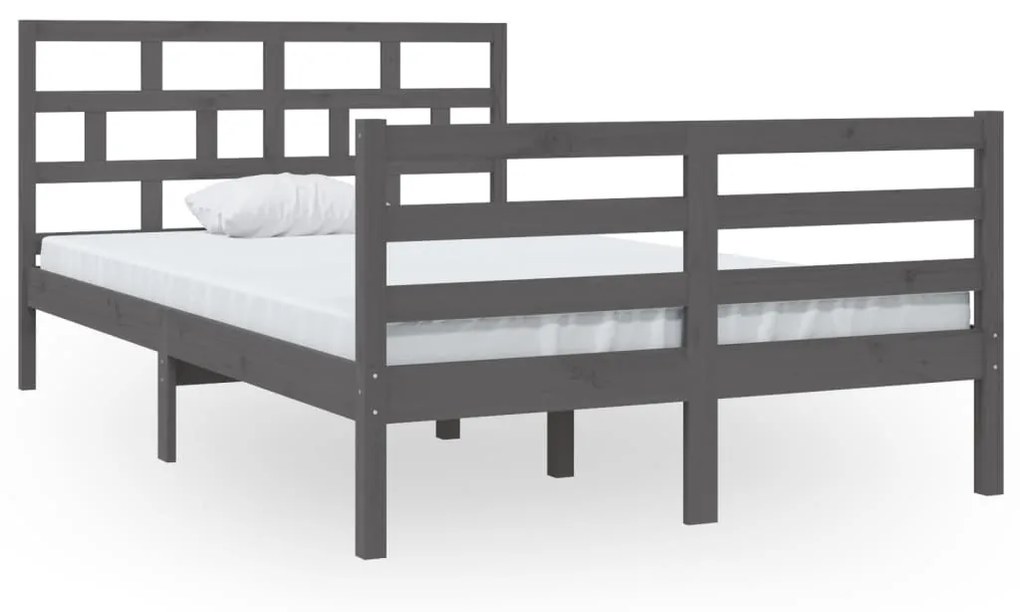 3101280 vidaXL Cadru de pat, gri, 120x200 cm, lemn masiv de pin