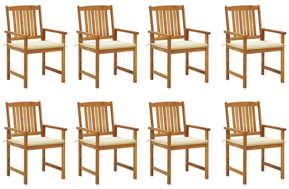 vidaXL Scaune de grădină cu perne 8 buc. lemn masiv de acacia