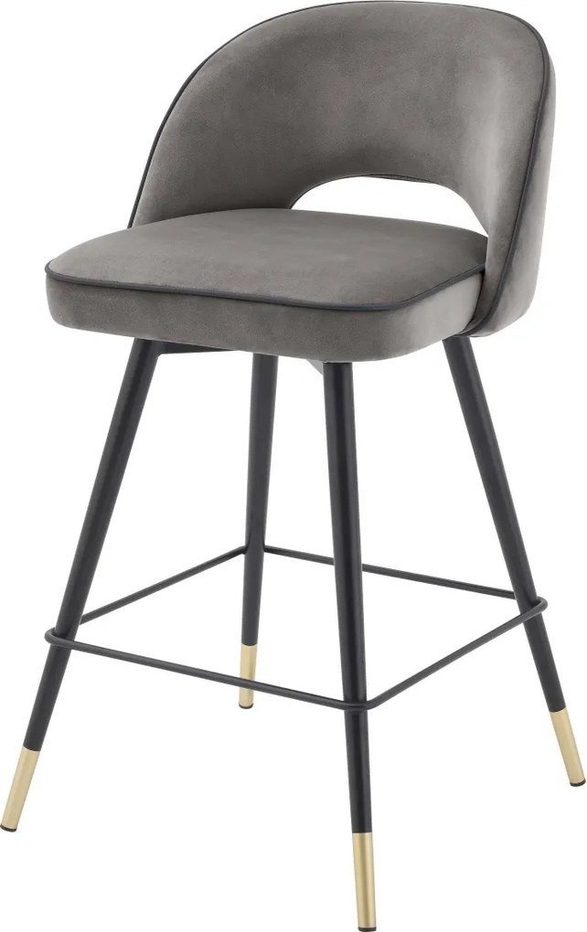 Set de 2 scaune de bar design modern Cliff, H-92,5cm gri 114324 HZ