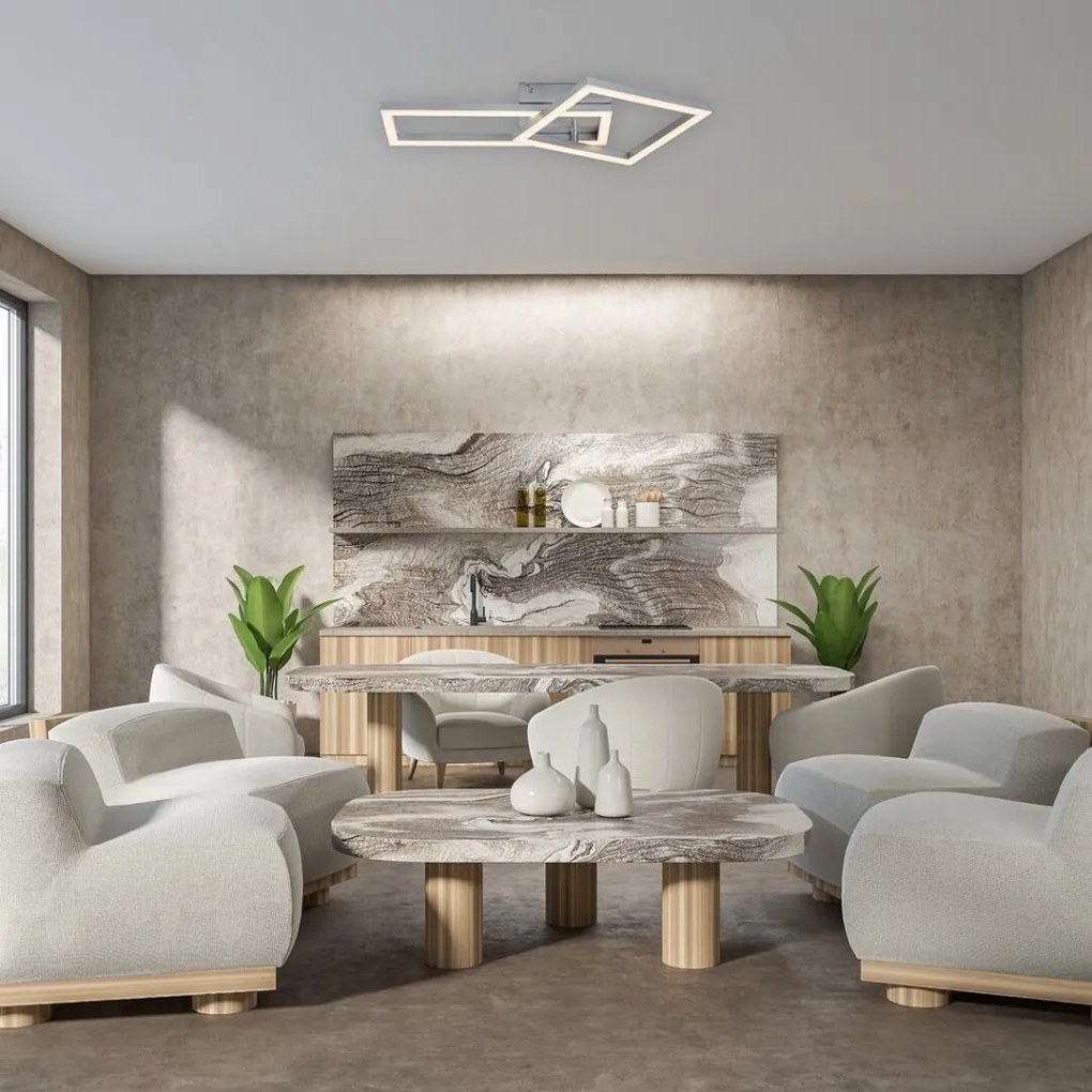 Plafoniera LED design geometric Ellinor 50x30cm