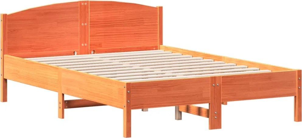 vidaXL Cadru pat fără saltea, maro ceruit, 120x190 cm, lemn masiv pin